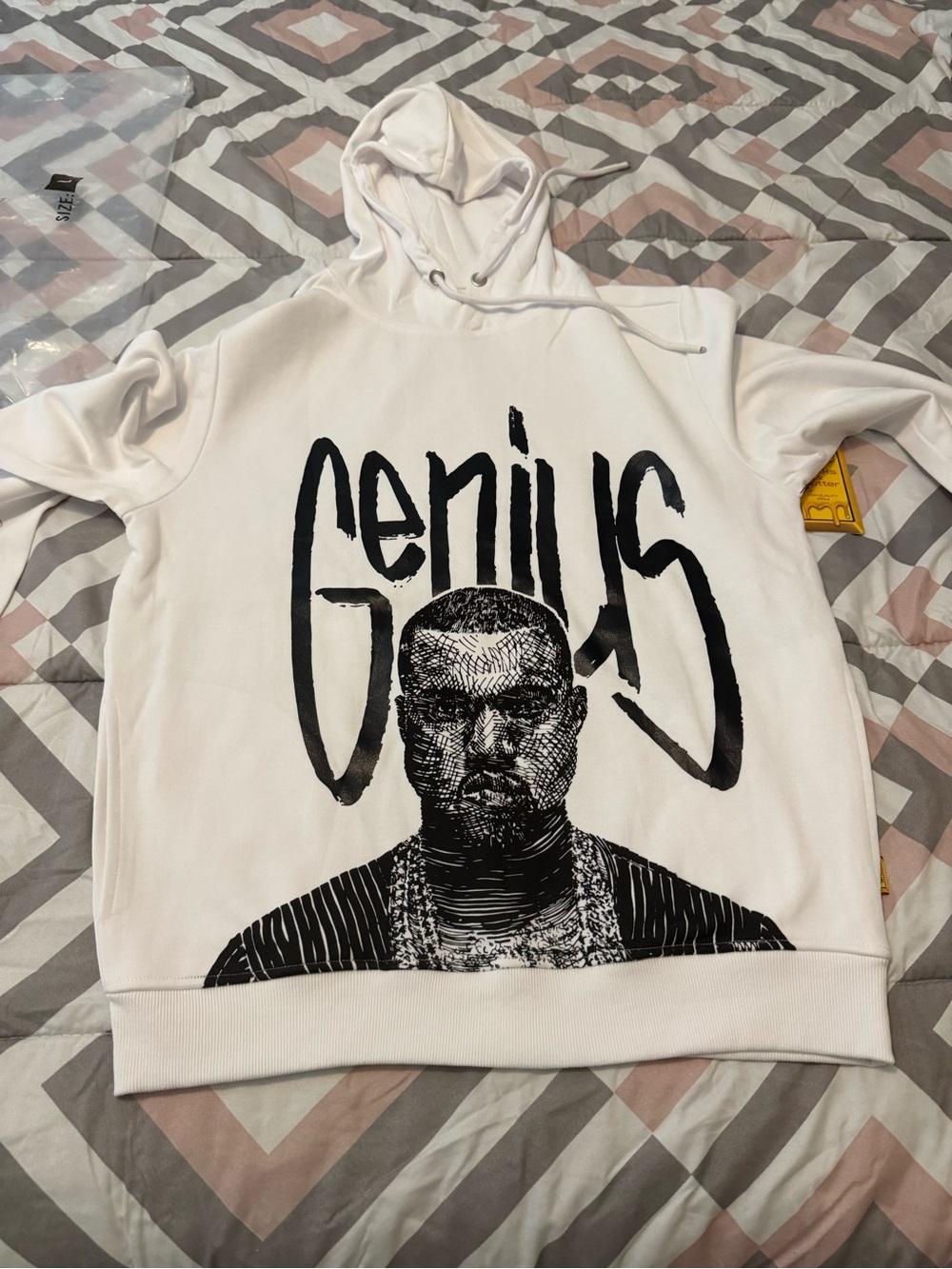 Bricks & Butter Kanye West White Fleece Hoodie Size L